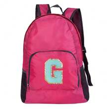 可折叠背包便携式旅行露营徒步旅行折叠包大容量超轻户外包，轻便，防水书包，适合毕业生、少女、大一、大二、大三和大四学生，大学和高中，非常适合户外、旅行、运动和返校，适合大学生的学校背包，非常适合大学、商务、工作、通勤、户外、徒步旅行、旅行、登山、体育场、运动、郊游、返校学校背包、书包、学校背包、返校、大背包、便携、可折叠、轻便，适合少女女大学生，非常适合返校、大学、初中、高中 - 粉色 - 查看 12