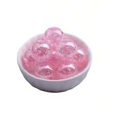 彩色風格20mm 10入組散珠環，亞克力繪畫彩虹迪斯可銀箔爆裂水晶磚珠，適用於粗鍊項鍊、珠寶設計