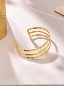 Pulsera minimalista para mujer, apta para uso diario - Dorado - Ver 3