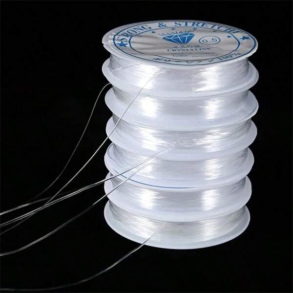 1 Roll/8m 0.4-1.2mm Elastic Round Beading Cord For DIY Jewelry Making - Bracelet Necklace Weaving Bead String Craft Supplies