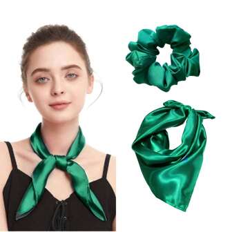 Masacada de seda para mujer. Pañuelo satín grande. Uniforme bufanda