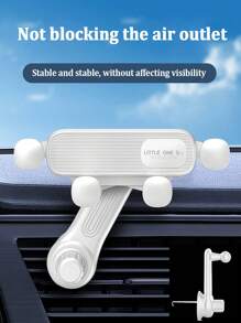 Black Car Phone Holder, Air Vent Gravity Navigation Mount For Vertical And Horizontal Viewing With 360° Rotation And Cartoon-Themed Extendable Arm, Mini Wholesale - Black - View 3
