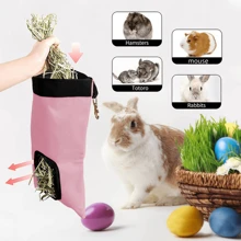 Kaninchen Heubag Feeder, rosa 600D Oxford-Tuch-Gewebe Heu hängender Feeder-Aufbewahrung für Kaninchen, Chinchilla und kleine Tiere