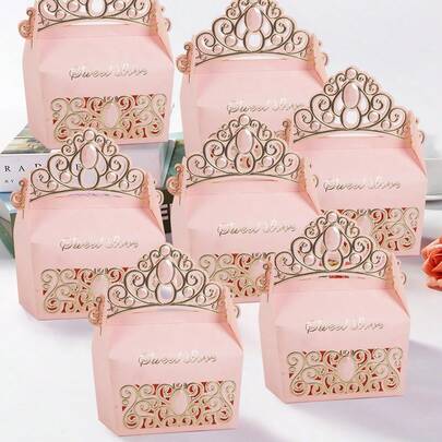 10 piezas Hermosas cajas de regalo con forma de corona para fiestas de cumpleaños, vacaciones, bodas, regreso a la escuela, Día de San Valentín