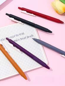 5 Cái/hộp Bút Gel Có Thể Thu Vào Với Mực Nhiều Màu 0.5Mm, Viết Êm - Nhiều màu - Xem 5