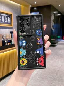 1pc cartoon monster patroon anti-vallen telefoonhoes met camerabescherming, compatibel met iPhone/Galaxy/Infinix/Xiaomi Redmi/OPPO/VIVO