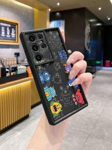 1pc cartoon monster patroon anti-vallen telefoonhoes met camerabescherming, compatibel met iPhone/Galaxy/Infinix/Xiaomi Redmi/OPPO/VIVO