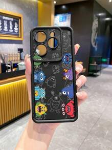 1pc cartoon monster patroon anti-vallen telefoonhoes met camerabescherming, compatibel met iPhone/Galaxy/Infinix/Xiaomi Redmi/OPPO/VIVO