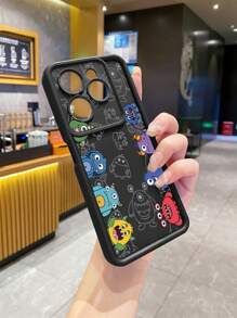 1pc cartoon monster patroon anti-vallen telefoonhoes met camerabescherming, compatibel met iPhone/Galaxy/Infinix/Xiaomi Redmi/OPPO/VIVO