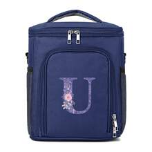 1入組大容量簡約鯉魚印刷袋，多功能便攜保溫袋，女士禮物，禮物圖案印刷保溫袋，最佳的大容量購物袋午餐袋，適用於女性、女友和家庭，最好的老師禮物，母親、媽媽、母親的禮物，適用於學校、購物、旅行、聚會及教室收納袋老師收納袋教室袋教室收納袋的銷售 - 藏蓝色 - 查看 7