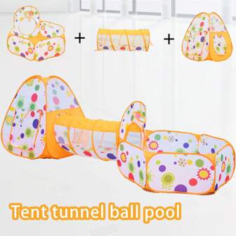 Kinderzonnebloempatroon indoor ballenbaktunneltent, handig voor babykruipen, schietspellen, parkspeelgoedhuis
