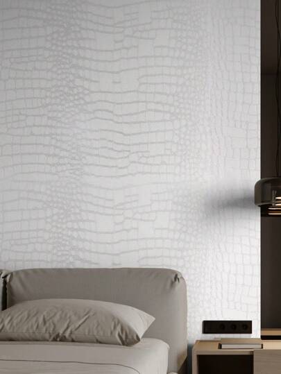 Roll 3D Crocodile Skin Pattern Self Adhesive Wallpaper, Lizard Animal Print Waterproof Peel Stick Ideal Living Room, Bedroom, Dining Hall WallsWaterproof Wand Paper, Room ,Dorm Back To School Supplies,Halloween ,Renovation Stickers Panels,Wall Wallpapers, ation Items Refresh Your Home,Rama view 5