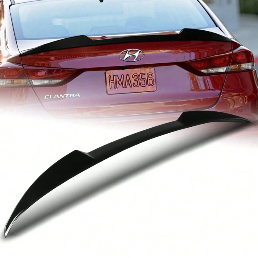 For 2017-2018 Hyundai Elantra W-Power V-Style Trunk Spoiler Wing - Painted Black - View 1