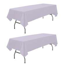 Khăn trải bàn bằng nhựa, 2 chiếc, dùng một lần, kích thước 54" X 108", nhiều màu, dùng cho tiệc sinh nhật, tiệc cưới, đính hôn, tiệc cô dâu, tiệc đứng, vừa vặn với bàn hình chữ nhật dài tới 8ft, tiệc Giáng sinh - nhiều màu - Xem 11
