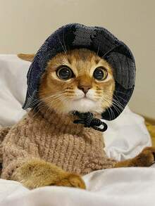 BLACKPUPPY 夏季可調式寵物遮陽帽，狗狗漁夫帽，帶遮陽板的寵物帽 - 黑色 - 查看 3