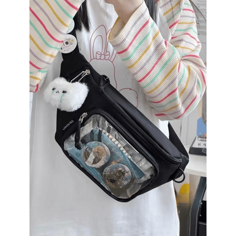 Kawaii Japanese Itabag School Girls Chest Bag Y2K Women Lolita Cute Crossbody Bag Girls Transparent Itabag Purses And Handbags Waist Ita Bag Sling Bag, Street & Japanese Style Women Bag
