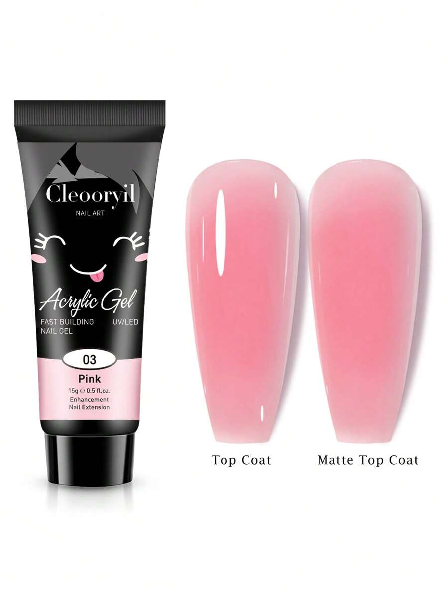 15g Pink Quick Extension Gel Nail Polish Construction Hard Gel Semi-Permanent Acrylic Extension Nail Polish UV/LED Gel Nail Polish For Nail Art Home Salon DIY