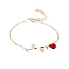 Pulseras de Cadena - rojo + oro rosa - Ver 2
