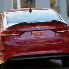 For 2017-2018 Hyundai Elantra W-Power V-Style Trunk Spoiler Wing - Unpainted Matt Black - View 5