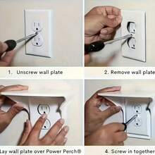 1 Ổ Cắm Không Đục Lỗ Giá Đỡ Treo Tường Có Giá Để Đồ Cho Phòng Khách, Nhà Bếp, Phòng Ngủ, Ký Túc Xá, đầu Giường, Có Chân Đế Điện Thoại - trắng - Xem 5