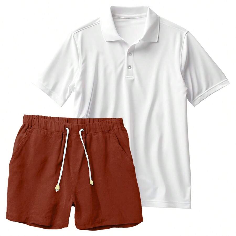 Men Polo Co-Ords - trái cam - Xem 1