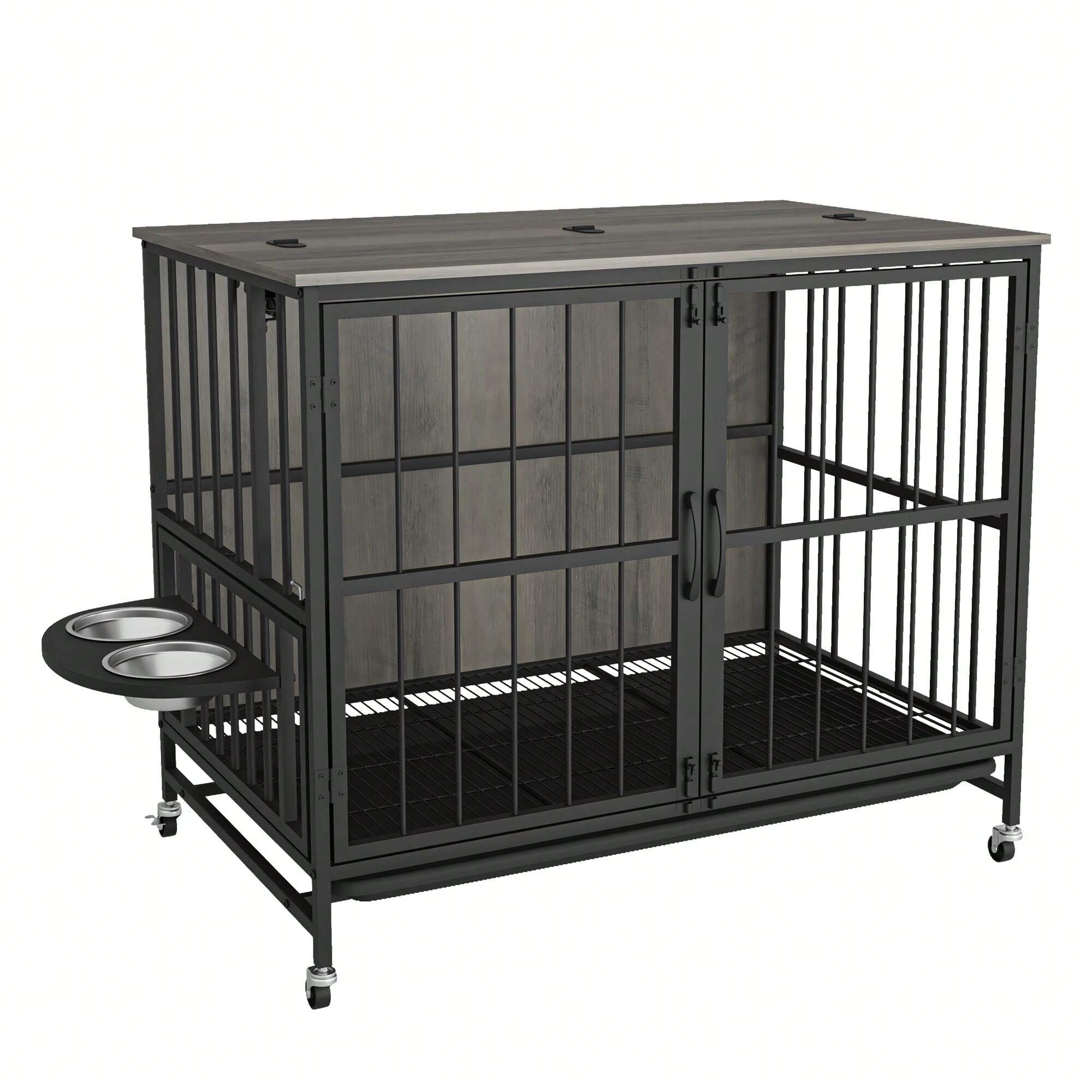 Picture of Modern Dog Crate Furniture With Double-Door Design, Multi-Purpose ...