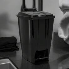 Rubbish Bin With Pedal 7 Liters Black Reinforced Resistant Bathroom Kitchen - 黑色 - 查看 7