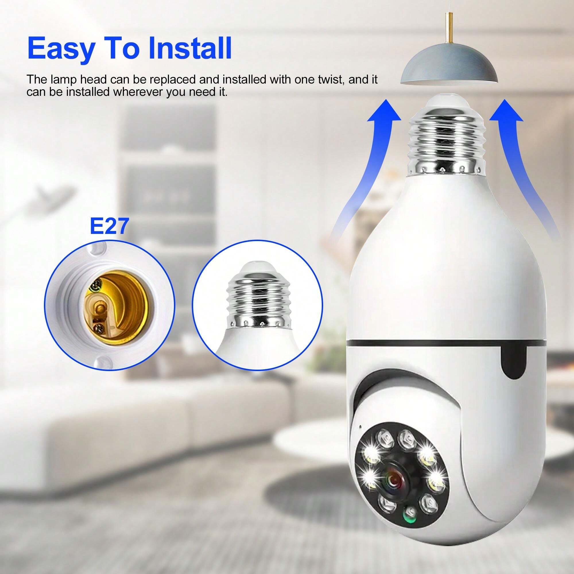 Wjg 1080p wireless light bulb camera wireless security camera wifi
