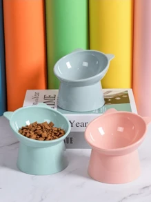 Pet Cat/Dog Slanted Bowl With Spine Protection, Anti-Tipping