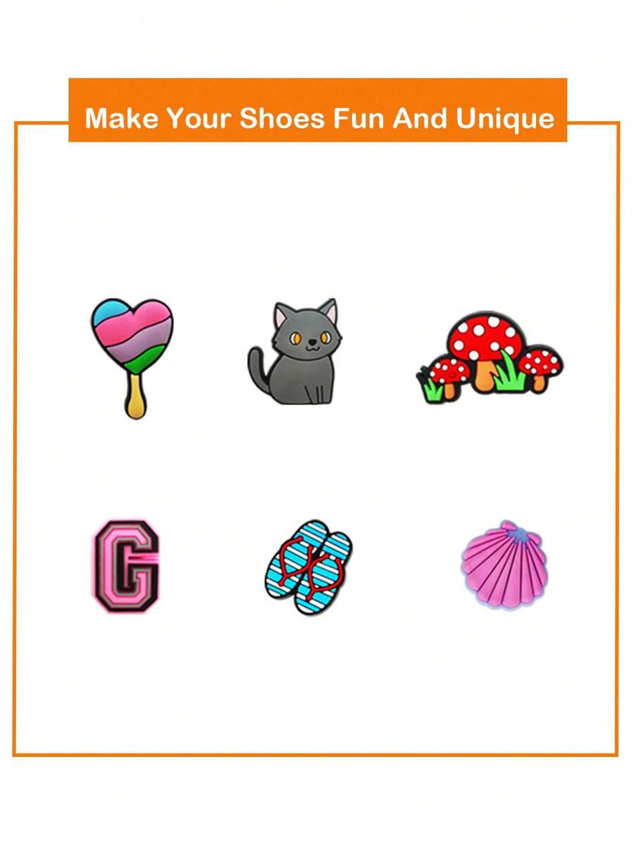 Random Shoe DIY Decorate Charms For Sandals, 10200Pcs Animal/Food