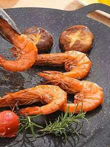 1pc Round Non-Stick Grill Pan, Multi-Functional Large & Small Size Barbecue Frying Pan, Outdoor Camping Portable Iron Griddle Cookware Accessory - Multicolor - View 11