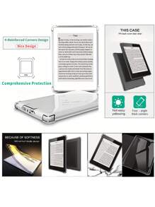 Apple [4 In 1] 1pc Transparent Protective Case And 3pcs Screen Protector For Kindle, Full Coverage Clear Case Anti Fall, Silicon Soft Shell / Anti-Glare Matte Soft PET Film, Eye Protection Shield For Reading Anti-Scratch