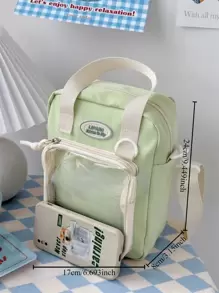 Y2K 日本原宿小斜挎包女士迷你手提包透明 Itabag 女孩背包学校单肩包钱包和手提包 Ita Bag，街头和日式风格女包 - 黑色 - 查看 5