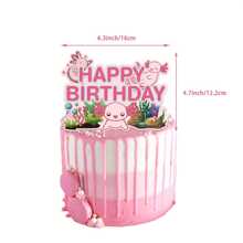 38 件墨西哥钝口螈生日派对用品，墨西哥钝口螈主题派对装饰套装包括气球、生日快乐横幅、墨西哥钝口螈粉丝生日派对装饰蛋糕装饰 - 粉色 - 查看 4