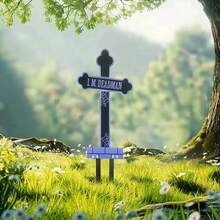 1入組萬聖節墓地墓碑，戶外恐怖庭院草地花園樁，幽靈節波紋塑料，墓地紀念金屬標誌庭院墓碑，鬼屋吧裝飾道具 - 款式B - 查看 4