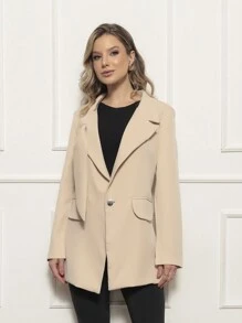 Women Blazers - 卡其色 - 查看 2