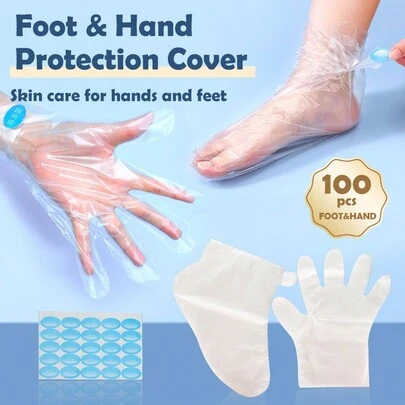 100pcs/200pcs Disposable Foot Peel Cover&Disposable Hand Mask ,Skin Care Gloves,Skin Care Footmuffs,Spa Pedicure Supplies, Waterproof Foot Mask,Remove Dead Skin, Moisturizing And Relief,Diy Foot Mask Tool, Suitable For Men And Women, Gifts For Family, Beauty Salon, Spa