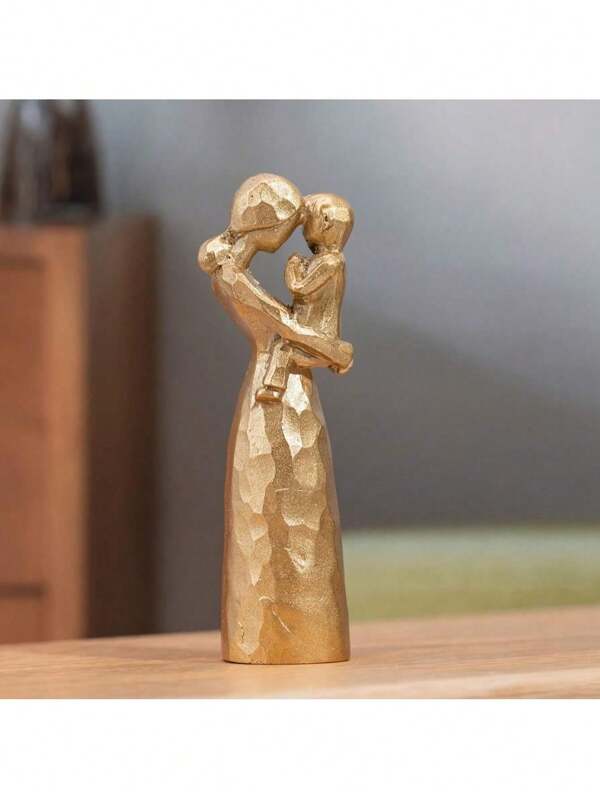 1 pieza Figura de ángel de resina sosteniendo un bebé, estatua de decoración de escritorio para el hogar como regalo para el Día de la Madre o cumpleaños