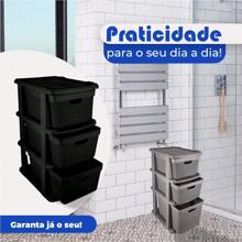 地板抽屉套件，带 3 个塑料抽屉，15 升，捷豹多用途实用工具，万圣节装饰品，万圣节服装，秋季装饰，节日装饰 - 灰色 - 查看 2