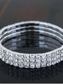 Pulseira Riviera Ice Modelo Cravejado decoração de strass - Prata - Visão 4