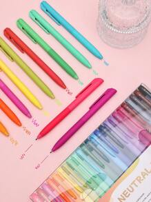 24pcs Colored Gel Pens For Note Taking, Gel Pens Colored Ink Quick Dry & No Smear, Retractable Cute Pen Fine Point 0.5mm For Journaling, Aesthetic Gel Ink Pen Smooth Writing Stationery Back To School - Multicolor - View 2