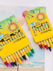 Juego de 8/12/24 lápices de colores para niños, lápices de dibujo multicolores para niños pequeños, bolígrafos de colores para grafiti, barras de pintura de aceite para volver a la escuela, útiles escolares