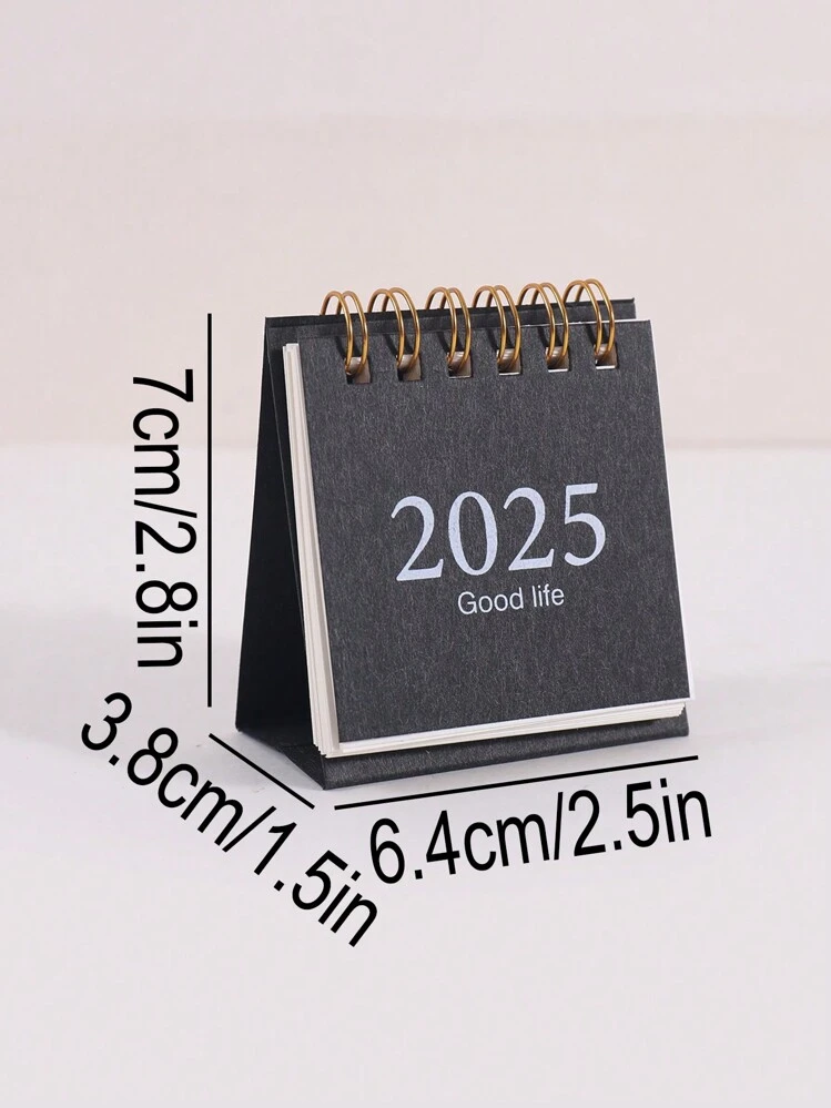 1 Pieza Mini Calendario de Escritorio 2025, Decoración de Escritorio para Escuela y Oficina, Regalo para un Amigo, Vuelta a la Escuela, Útiles Escolares - Multicolor - Añade 2
