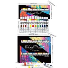 亞克力顏料套裝，12/24種顏色x 12ml，適用於畫布、木頭、MDF、皮革、自然乾燥黏土、石膏、紙板、紙張和手工藝品-藝術用品 - 彩色 - 查看 11