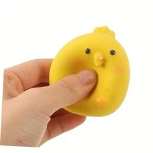 1 件装卡通小黄鸡图案狗狗发声玩具，宠物耐用乳胶咀嚼磨牙清洁球，带吱吱叫的狗玩具球，互动训练宠物用品 - 彩色 - 查看 3