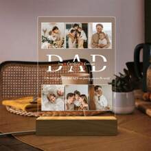 A Personalized Collage Photo LED Night Light, Custom Acrylic Night Light With Photo And Text For Dad, Customized Photo Lamp, Personalized Photo Collage LED Light, Personalized Photo Collage Gift, Bedroom Night Light, Birthday Gift, Father's Day Gift, Unique Wedding Gift, Anniversary Gift, Gift For Him/Boyfriend/Husband. Upload A Photo To Customize A Personalized Birthday Gift, Commemorative Item, Or Celebrate A Special Moment.