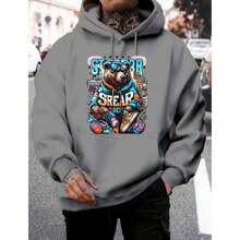 Moletom Canguru Urso Street Com Capuz E Bolso Casaco Masculino Feminino Flanelado Unissex Inverno Frio Algodão Blusa