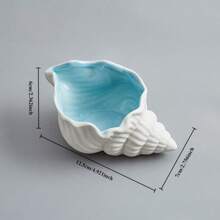 NJCHARMS 1pc Ceramic Conch Starfish River Clams Tray, Blue Creative Storage Bowl Trinket Tray, Jewelry Organizer Dish Bracelet Earrings Necklace Storage Candy Container For Entryway Table Birthday Home Party Decor Back To School