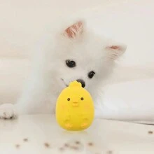 1 件装卡通小黄鸡图案狗狗发声玩具，宠物耐用乳胶咀嚼磨牙清洁球，带吱吱叫的狗玩具球，互动训练宠物用品 - 彩色 - 查看 7