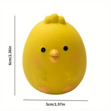 1 件装卡通小黄鸡图案狗狗发声玩具，宠物耐用乳胶咀嚼磨牙清洁球，带吱吱叫的狗玩具球，互动训练宠物用品 - 彩色 - 查看 2